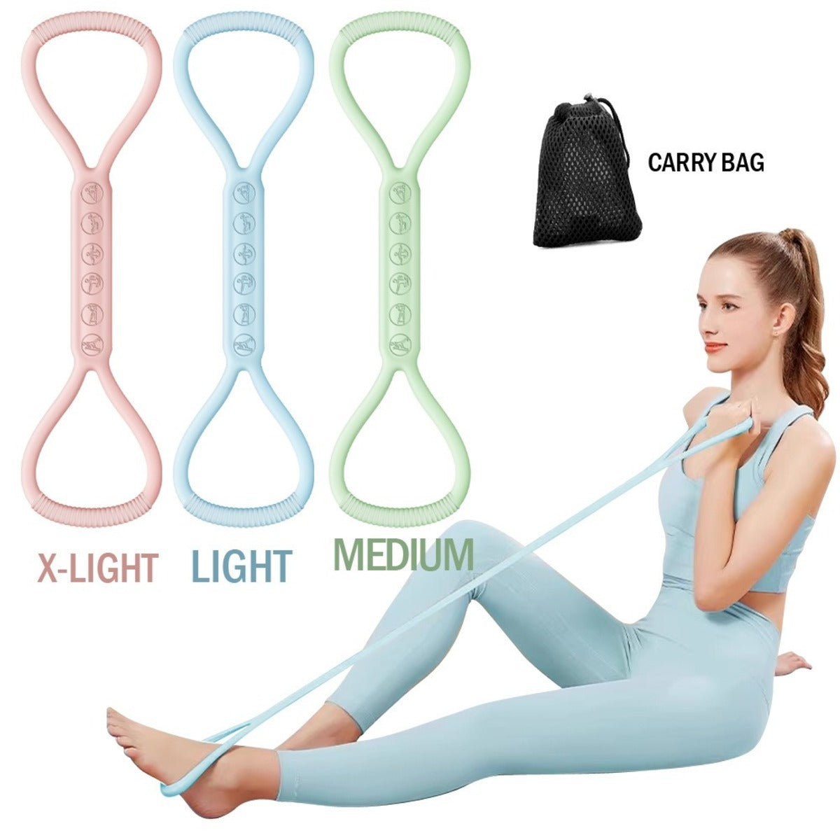 Elastic Resistance Bands Set for Lower Body Training