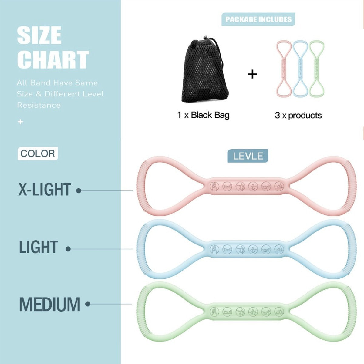 Elastic Resistance Bands Set for Lower Body Training